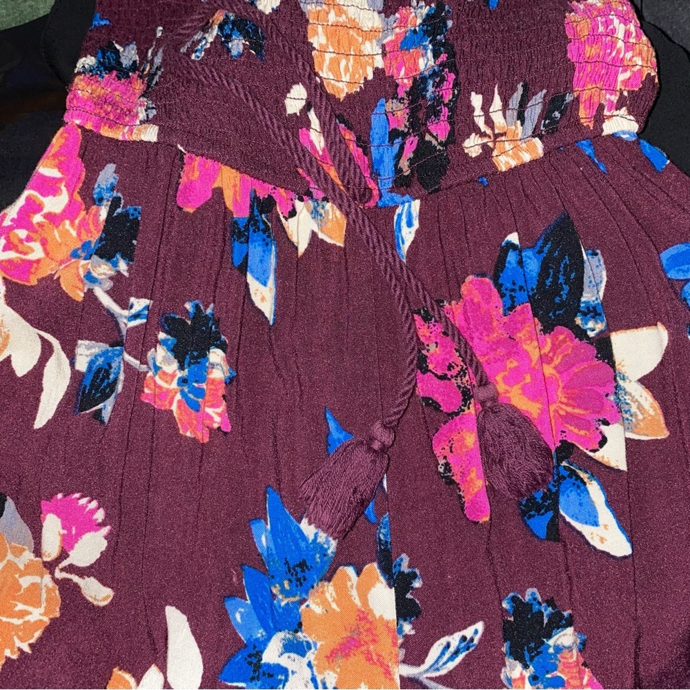 Floral Romper Off the Shoulder Long Maxi Romper Flowers XS Band of Gypsies - Picture 7 of 8